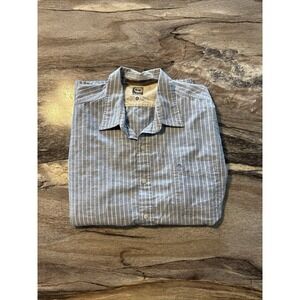 Timberland‎ Men's Button Up Long Sleeve Shirt Size 2XL 100% Cotton Blue Stripe